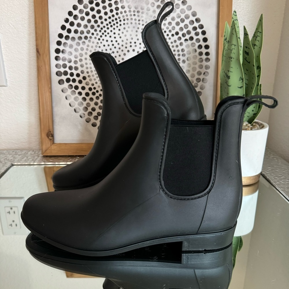 J.Crew Mercantile Chelsea Rain Boots Women’s Black Size 10 - Picture 10 of 10